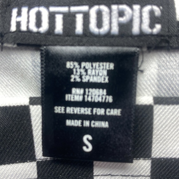 Hot Topic Checkered Utility Shortalls Black White Size S - Picture 12 of 14